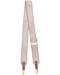Chloé - Pink Logo-embroidered Adjustable Bag Strap - Lyst