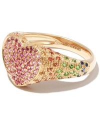 Yvonne Léon - 9K Heart Diamond Mini Signet Ring - Lyst