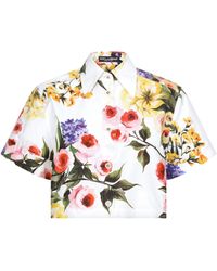 Dolce & Gabbana - Floral Crop Shirt - Lyst
