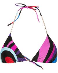 Emilio Pucci - Marmo-print Bikini Top - Lyst