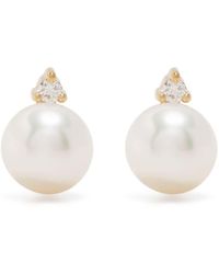 Mizuki - 14k Yellow Sea Of Beauty Pearl And Diamond Single Stud Earring - Lyst