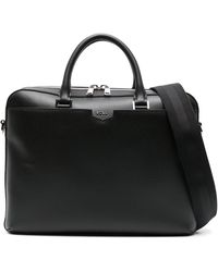 HUGO - Leather Briefcase - Men's - Polyester/calf Leather/recycled Polyamide - Lyst