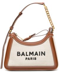 Balmain - Shoulder Bag With Embroidered Logo - Lyst