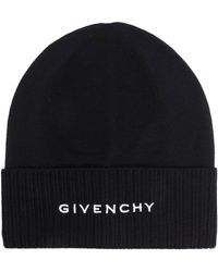 Givenchy - Embroidered Logo Wool Beanie Hat - Lyst