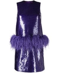 Huishan Zhang - Aura Feather-Embellished Minidress - Lyst