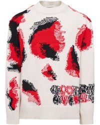 Alexander McQueen - White Obscured Skull Intarsia-knit Sweater - Lyst