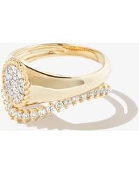 Yvonne Léon - 9k Yellow Coeur & Vague Diamond Signet Ring Set - Lyst