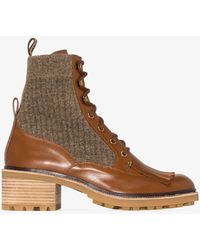 chloé franne lug sole leather sock boots