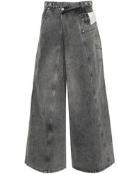 Feng Chen Wang - Asymmetric Wide-leg Jeans - Lyst