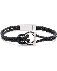 Ferragamo - Gancini Braided Leather Bracelet - Men's - Brass/calf Leather - Lyst