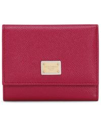Dolce & Gabbana - Pink Dauphine Leather Wallet - Women's - Calf Leather - Lyst