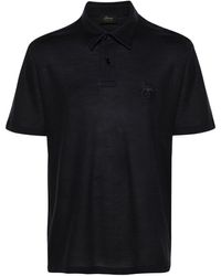 Brioni - Logo-embroidered Wool Polo Shirt - Lyst