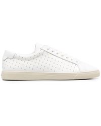 Saint Laurent - Studded Low-top Leather Sneakers - Women's - Calf Leather/rubber - Lyst