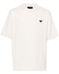 Prada - White Triangle-logo Cotton T-shirt - Men's - Cotton - Lyst