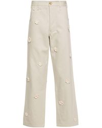 Song For The Mute - Neutral Daisy Mid-rise Straight-leg Jeans - Lyst