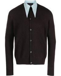 Prada - Detachable-collar Cashmere-blend Cardigan - Lyst