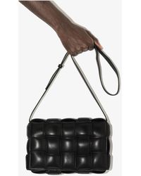 Bottega Veneta Leather Padded Cassette Shoulder Bag in Black for 