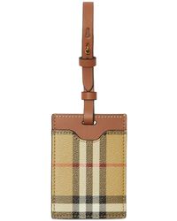 Burberry - Check Motif Leather luggage Tag - Lyst