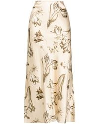 Reformation - Floral-print Silk Midi Skirt - Lyst