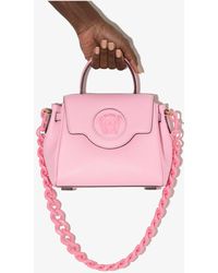 Versace Blush La Medusa Small Leather Shoulder Bag - Pink