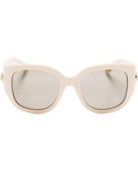 Gucci - Neutral Double G Square-frame Sunglasses - Lyst