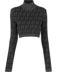 Fendi - Ff Jacquard Cashmere Sweater - Lyst