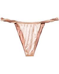 Isa Boulder - Gold Twist-detailed Bikini Bottoms - Lyst