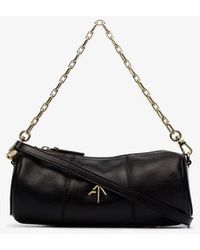 MANU Atelier Black Mini Cylinder Leather Shoulder Bag