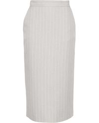 ANDAMANE - Pinstriped Pencil Skirt - Women's - Polyester/viscose - Lyst