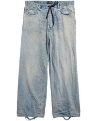 Balenciaga - Drawstring Wide-leg Jeans - Unisex - Cotton - Lyst