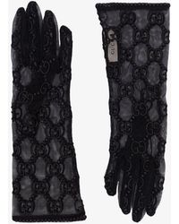 womens black lace gloves