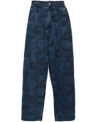 Feng Chen Wang - Dragon-jacquard Straight-leg Jeans - Men's - Cotton/polyester - Lyst