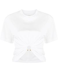 Rabanne - Gathered Cotton T-shirt - Lyst