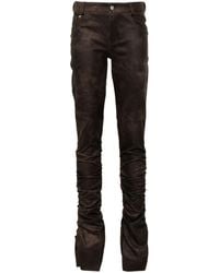 MISBHV - Cracked-effect Ruched Trousers - Lyst