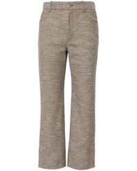 Chloé - Brown Tweed Bootcut Cropped Trousers - Lyst