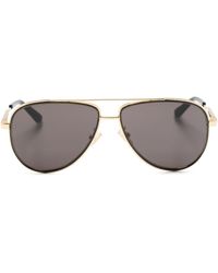 Bottega Veneta - Gold-tone Pilot-frame Sunglasses - Lyst