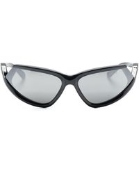Balenciaga - Side Xpand Mirror Oval-frame Sunglasses - Lyst