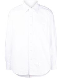 Thom Browne - Logo-applique Cotton Shirt - Lyst