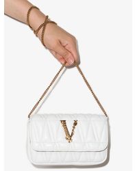 Versace - Virtus Leather Cross Body Bag - Women's - Leather/polyester - Lyst