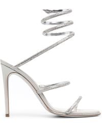 Rene Caovilla - Crystal Embellished Heel Sandals - Lyst
