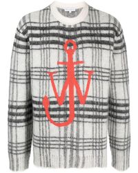 JW Anderson - Grey Logo-intarsia Sweater - Unisex - Wool/mohair/nylon - Lyst
