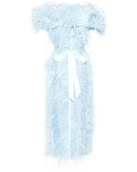 Huishan Zhang - Angelina Feather-embellished Midi Dress - Lyst