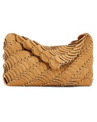 Rabanne - Brown Pacoïo Leather Clutch Bag - Women's - Calf Leather/brass - Lyst
