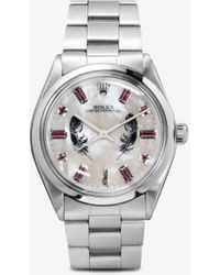 Jacquie Aiche Black Rolex Eye Stainless Steel Watch in Silver (Metallic) - Lyst