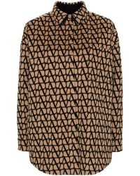 Valentino Garavani - Brown Toile Iconographe Reversible Shirt - Lyst