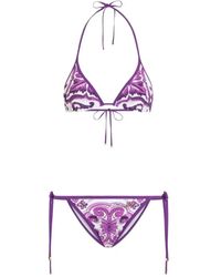 Dolce & Gabbana Majolica-print Bikini in Blue | Lyst