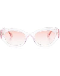 Gucci - Interlocking G Oval-frame Sunglasses - Women's - Acetate - Lyst