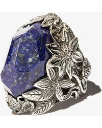 Lyly Erlandsson Sterling Silver Winter Lapis Lazuli Ring - Metallic