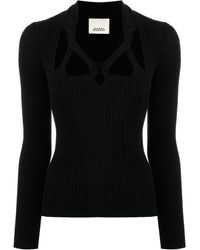 Isabel Marant - Ribbed-knit Cut-out Top - Women's - Merino/polyester/polyamide/elastane - Lyst