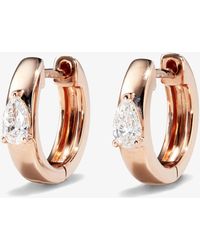 Anita Ko - 18k Rose Gold Diamond huggie Earrings - Women's - Diamond/18kt Rose Gold - Lyst